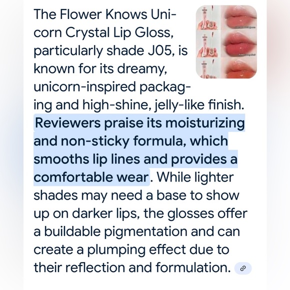 Flower Knows Unicorn crystal lip gloss J05. NIB - Picture 4 of 4